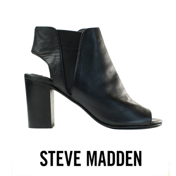 Steve Madden Shoes - Steve Madden Nobel Peep Toe Leather Bootie